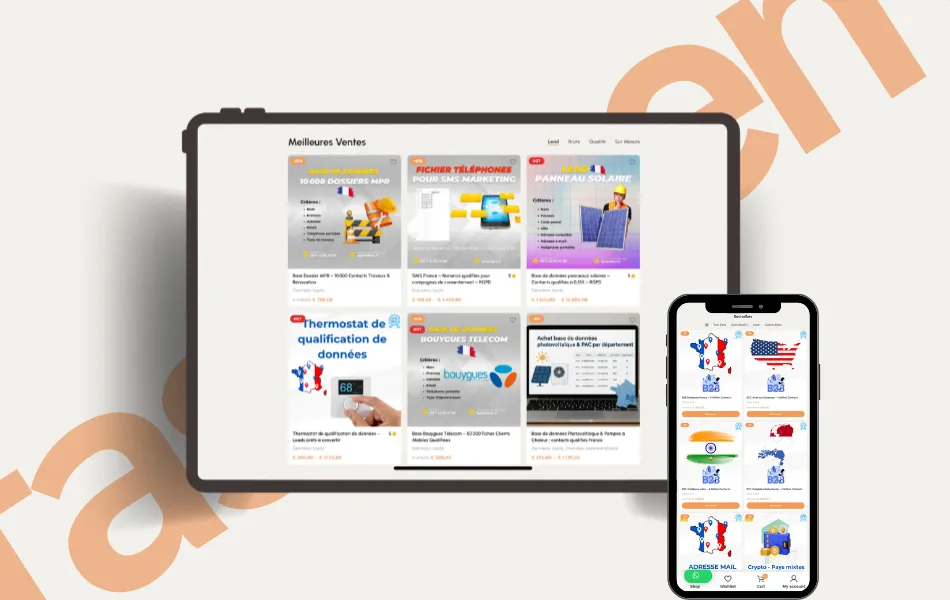 ByLeadPro.com est une plateforme e-commerce proposant des bases de données et des leads de haute qualité pour divers secteurs.