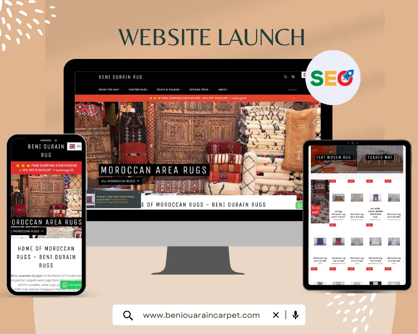 Site web et SEO pour Carpets Shop