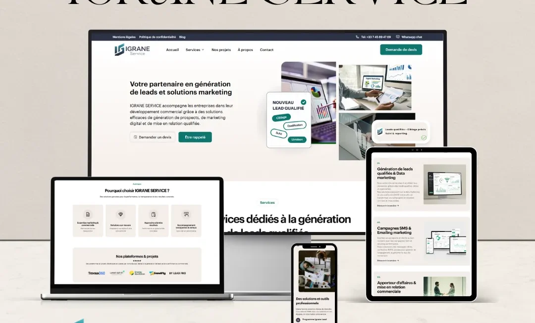Plateforme de génération de leads pour Igrane Service FastReem