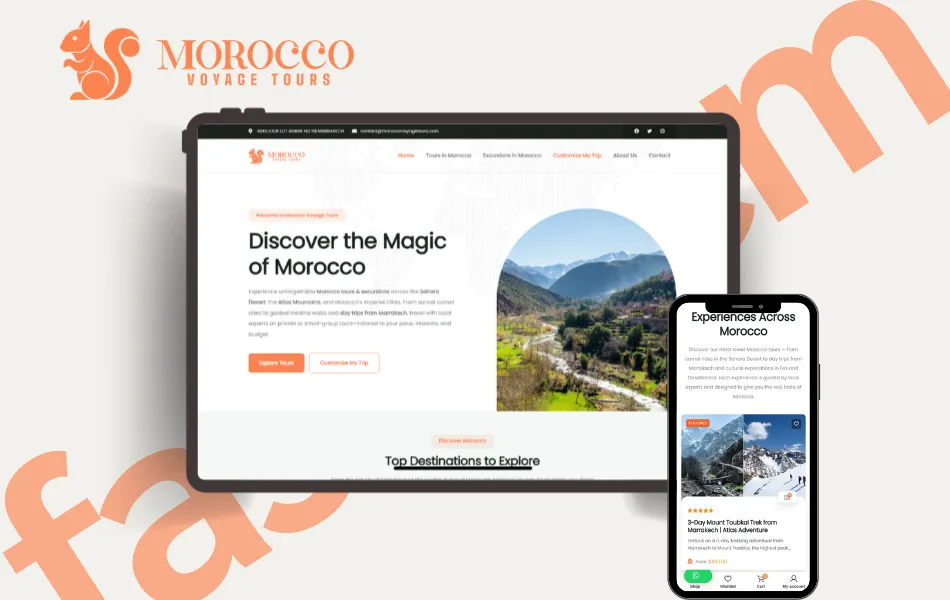 FastReem a accompagné My Tours Morocco dans la création de son site web et le développement de son identité digitale.