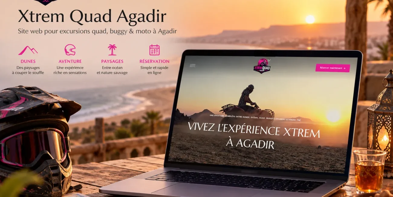 Création de site web touristique pour Xtrem Quad Agadir