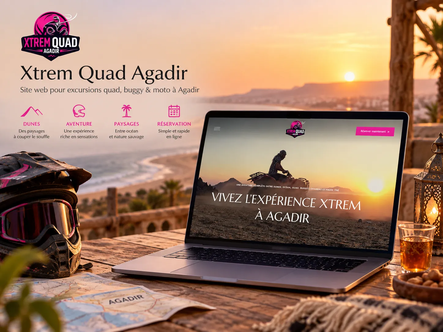Création de site web touristique pour Xtrem Quad Agadir